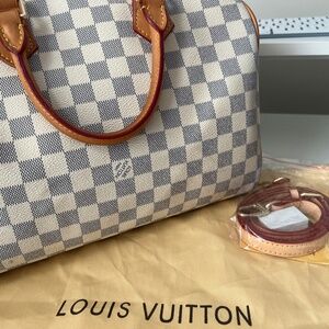 LOUIS VUITTON Damier Azur Speedy 25